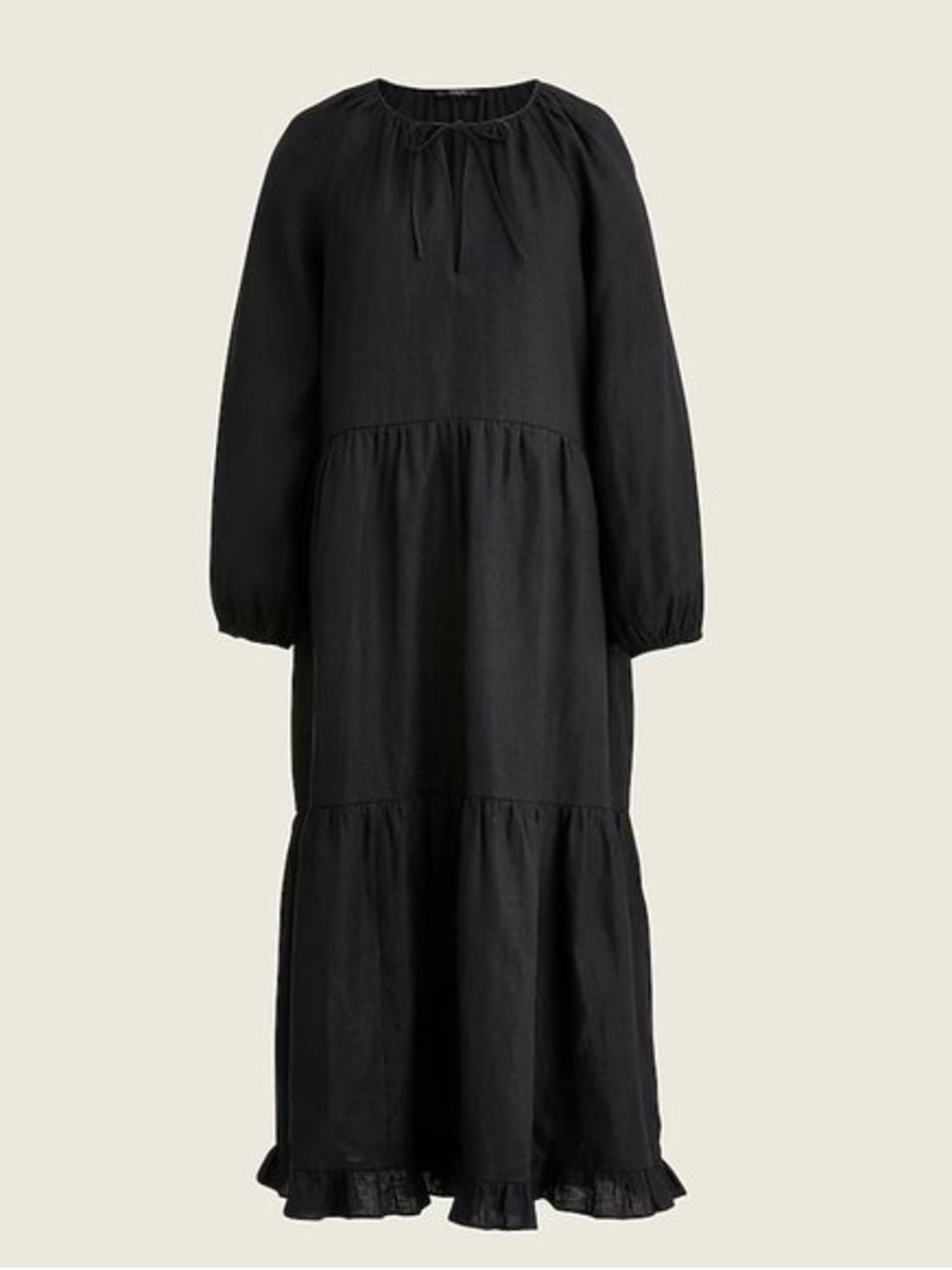 J.Crew NWT Linen Black Maxi Dress Size L/XL